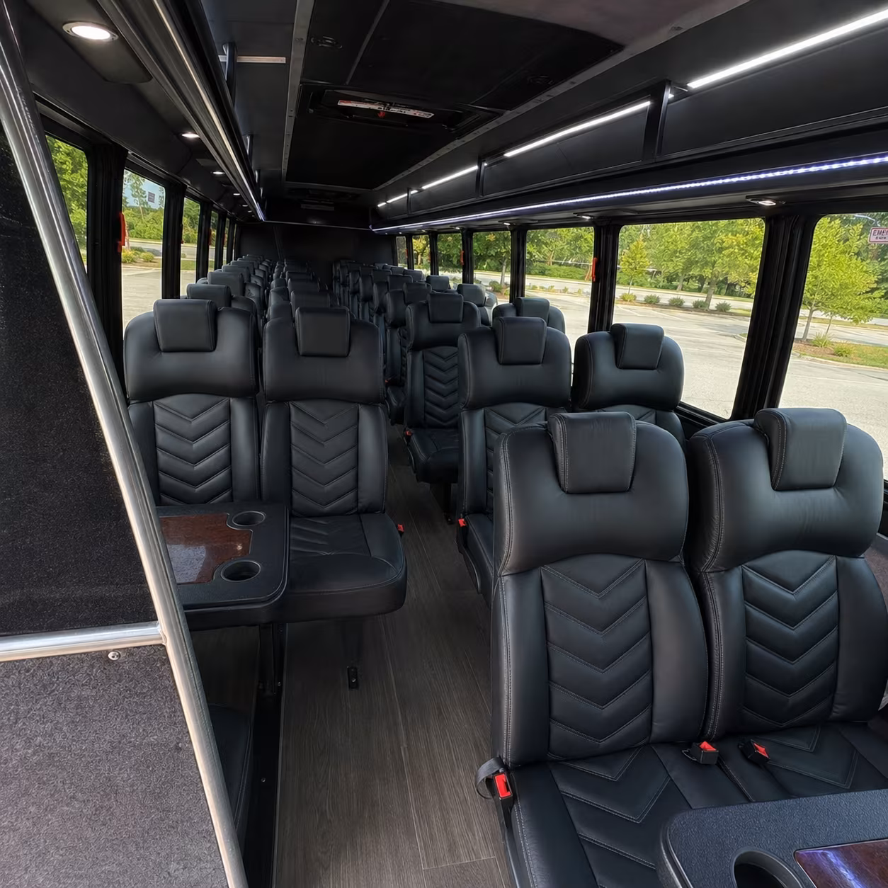 redondo beach 25 passenger minibus interior