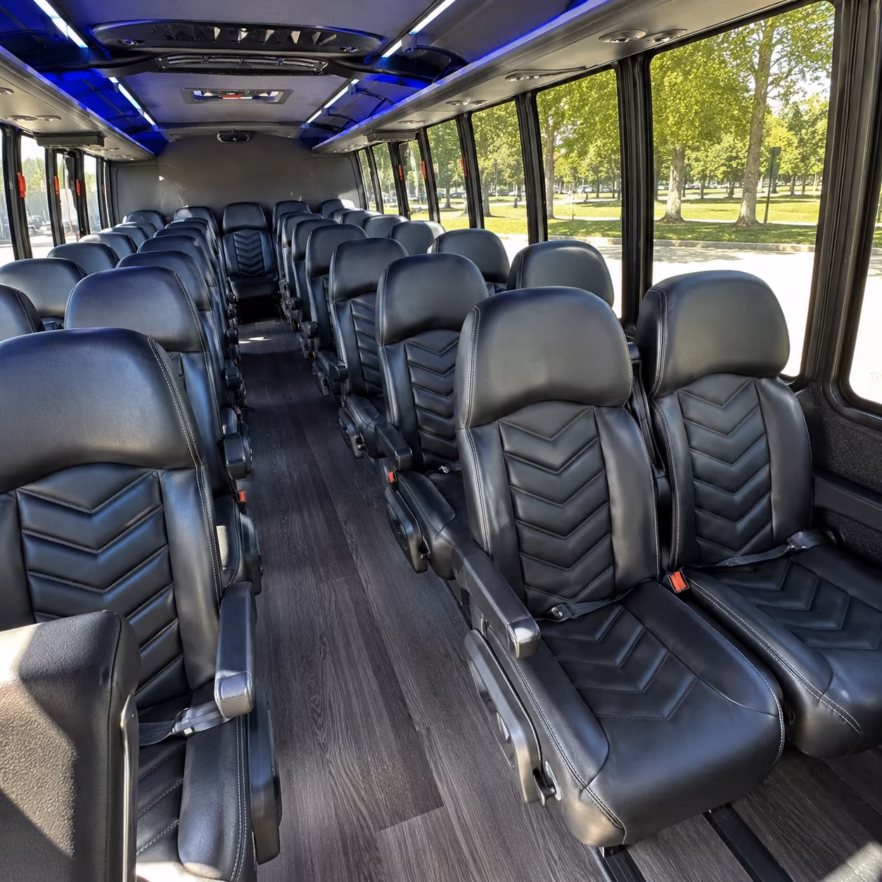redondo beach 28 passenger minibus inside