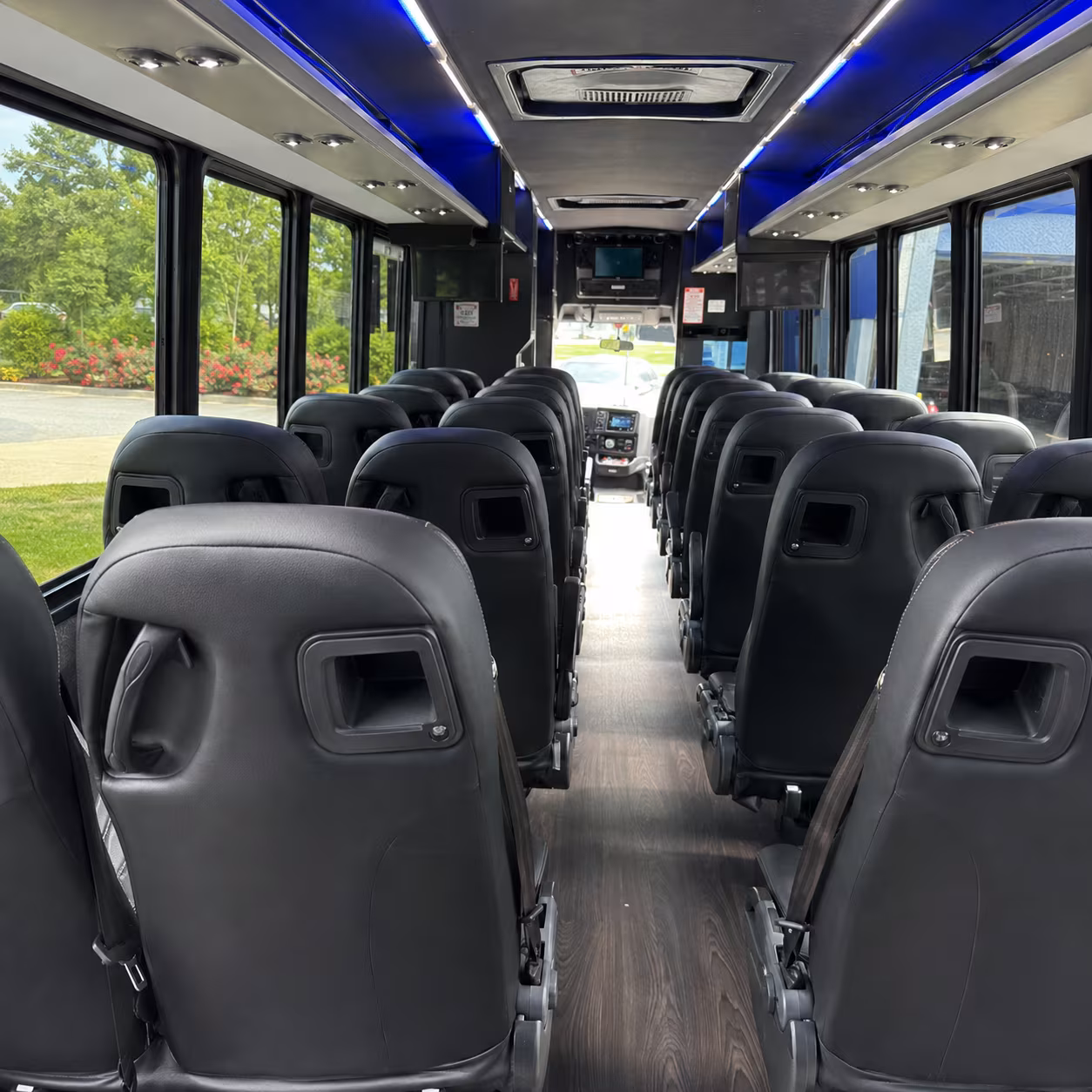 redondo beach 28 passenger minibus interior
