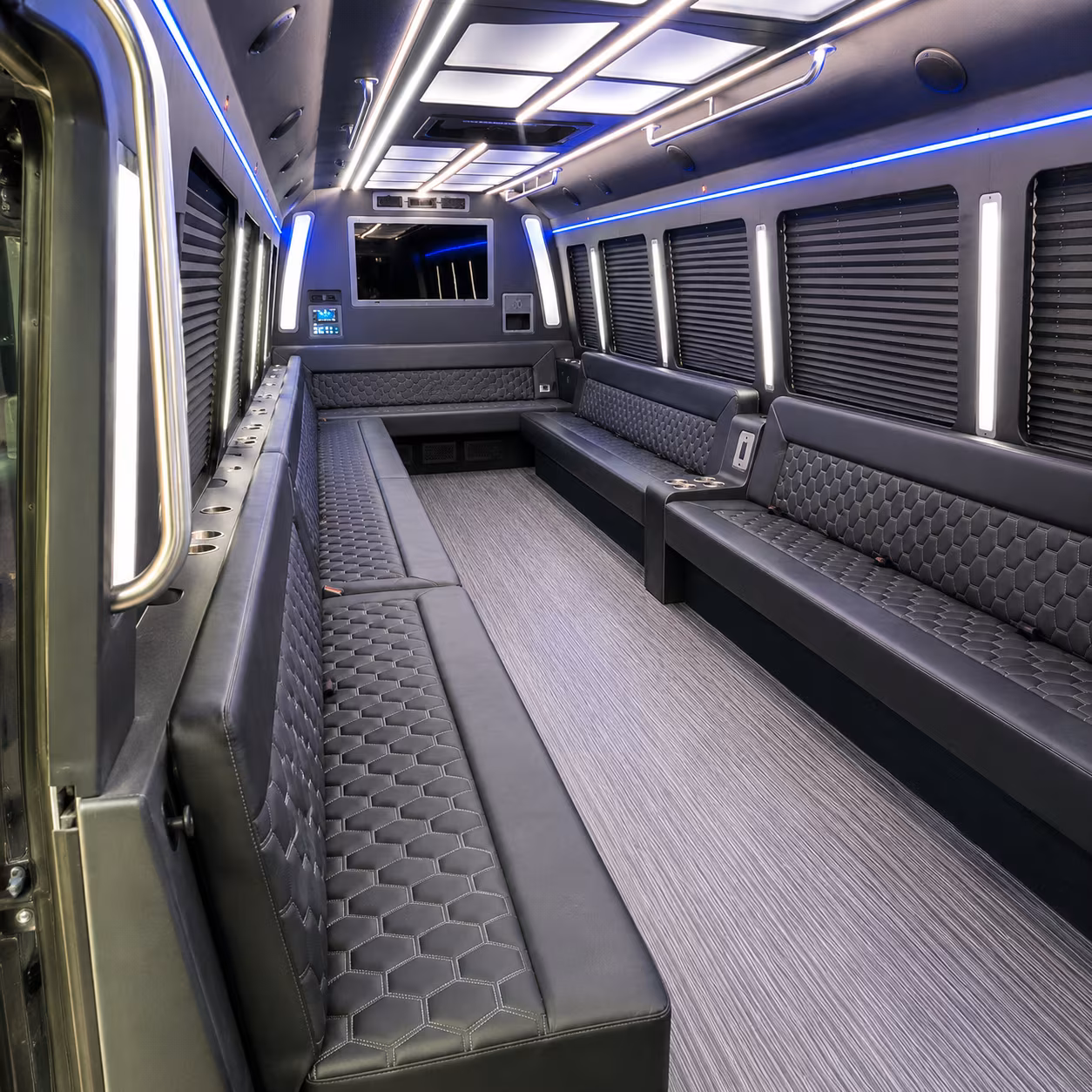 redondo beach 40 passenger party bus interior